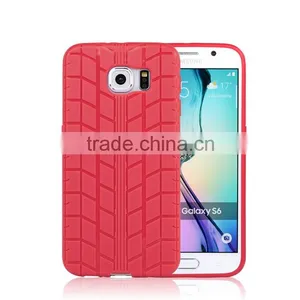 Mobile Phone Cases Supplier 6 Colors TPU Tire Pattern Finish Back Case Cover for Samsung Galaxy S6 / S6 Edge thumbnail-3