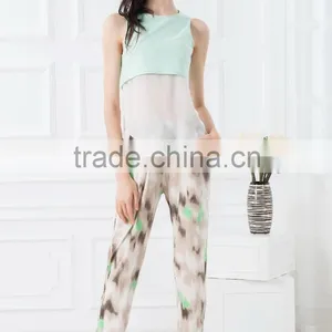 Cheap Price Woman Tops and Pants Colour Combination Suits Tank Tops With Pants Fashion Designs Suits Casual Wear thumbnail-2