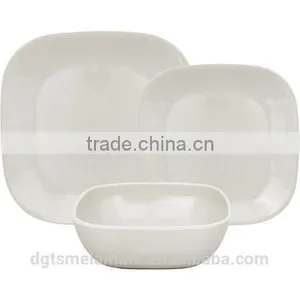 Rounded Square Melamine 12-Piece Dinnerware Set thumbnail-3