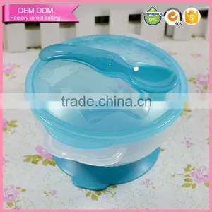 Stay Put Children Food Feeder Sets Suction Plastic Baby Feeding Bowl With Spoon thumbnail-2