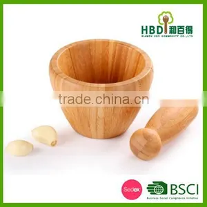 Natural Bamboo Mortar and Pestle for Promotional thumbnail-4