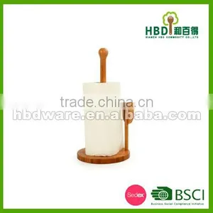 BSCI Factory High Quality Bamboo Wood Kitchen Roll Holder, Roll Holder Wholesale thumbnail-1