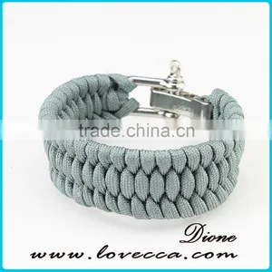 Three Colors Braided Paracord Outdoor Survival Bracelet With Ajustable Buckle thumbnail-3