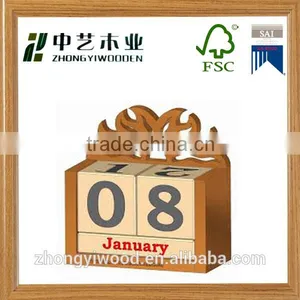Tabletop Decoration Elegant Handmade Custom Wooden Perpetual Calendar thumbnail-1