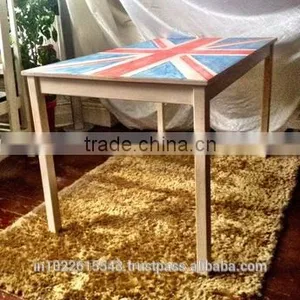 Union Jack Dining Table, Acacia Mango Wood Dining Table thumbnail-1