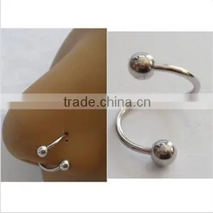 Twisted Surgical Stainless Steel Nose Hoop Ring thumbnail-1