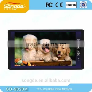 9 Inch HD 800 x 480 TFT LCD Screen Car Rearview Mirror Monitor With Remote Controller thumbnail-1