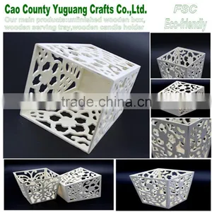 Wooden Trash Can,hollow Out Plywood Bin,hollow Out Unfinished Wooden Bin thumbnail-1