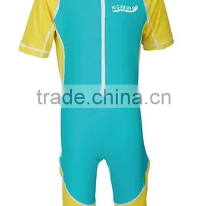 Infant's Yellow and Light Blue Zipper Sun Protection Suit thumbnail-1