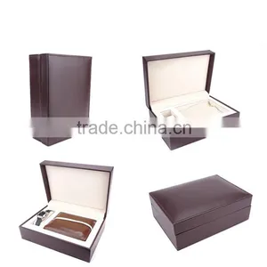 Chinese Factories Wholesale Custom High-grade PU Leather Watch Box, Deep Coffee Color Gift Box thumbnail-3