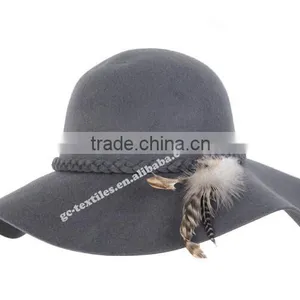 New Hot Product for 2014 Fashion Women Promotional Party Felt Hat Wide Brim With Fur thumbnail-5
