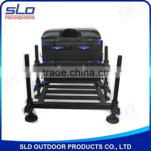 Aluminum 3 Layers Fishing Seat Box With 5 Drawers & Round Leg Footplate thumbnail-1