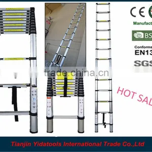 3.8m/12.5ft 13 Steps EN131 Aluminum Telescopic Ladder thumbnail-1