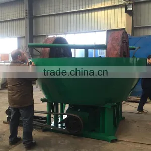 Egypt Gold Ore Gold Selecting Machine, Two Wheels Wet Pan Mill thumbnail-1