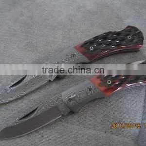 2015 New Design Luxury Unique Damascus Pattern Spring Assisted Tactical Folding Pocket Knife thumbnail-6