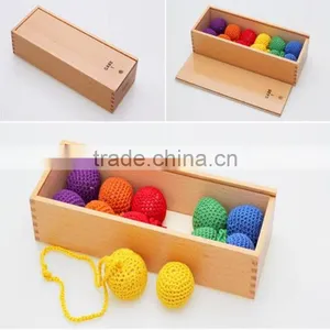 Wooden Baby Toys Froebel GABE1 Cognitive Developing Colorful Mesh Ball Teaching Learning 12 Ball 6 Colour thumbnail-3