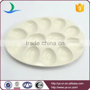 New Product Beige Oval Crackle Glaze Ceramic Egg Tray Holder thumbnail-3