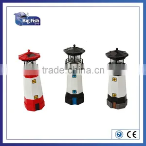 Giant Our Door Solar Garden Polyresin Lighthouse 11" 28cm With 360 Rotating Light thumbnail-1