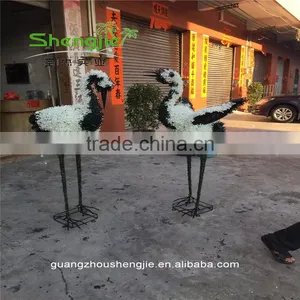 SJLJ013599 Artificial Red-crawned Crane Fake Plastic Topiary Animal for Garden Home Decoration thumbnail-2