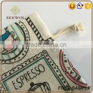 Drawstring Printed Printed Artificial Jute Bag thumbnail-2