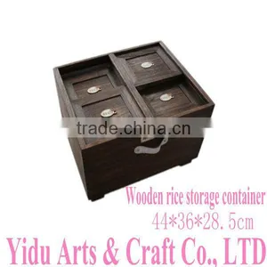 Kitchen Furniture Rice Storage Bin Wooden Kitchen Storage Box thumbnail-1