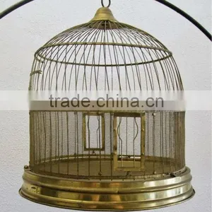 Antique Brass Bird Cage, Round Bird Cage, Hand Made Bird Cage, thumbnail-1