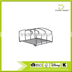 4 Compartments Office Desktop Metal Mesh Books Documents Pantry Rack thumbnail-1