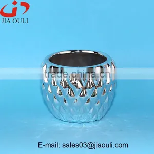 MINI Pineapple Shape Plating Silver Garden Pots Ceramic, Nursery Pots thumbnail-1