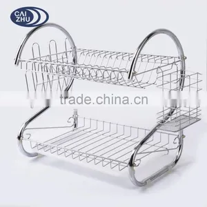 Stainless Steel Metal Iron Kitchen Dish Rack Chrome thumbnail-1