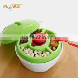 High Quality Kitchen Product Wholesale Plastic Salad Bowl With Lid and Fork thumbnail-1