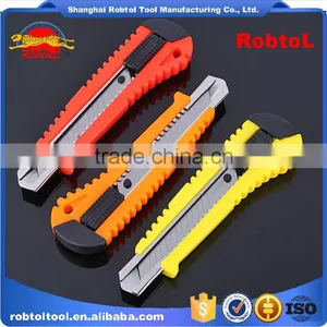 Utility Knife Retractable Blade Box Cutter Art Knives Snap off Lock Razor Blade Plastic Shell thumbnail-3