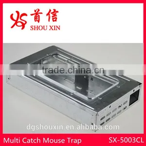 Multi Catch Metal Steel Humane Corner Tin Cat Clear Lid Mouse Trap SX-5003CL thumbnail-1