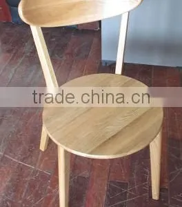Solid Oak Wood Dining Chair Restaurant Wooden Chair thumbnail-1