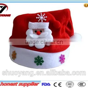 Custom Festival Decoration Silk Printing Christmas Santa Claus Hat For Kids thumbnail-5