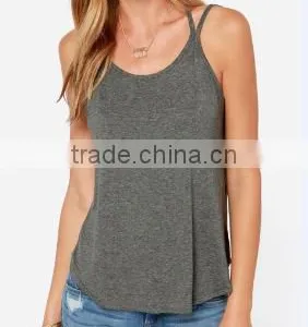 100% Polyester Dry Fit Custom Logo Printed Cheap Sexy Yoga Tank Tops thumbnail-3