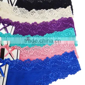 Lace Transparent Thong Bikini Embroidery Cotton Mature Women g String Underwear thumbnail-6