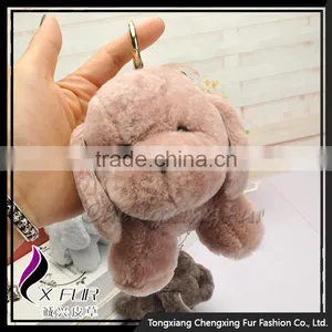 CX-R-53 Wholesale In Stock Cute Toy Real Fur Keychain Hang Decorations For Bag thumbnail-5