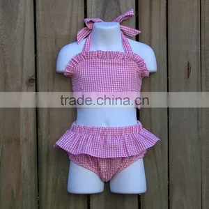 Summer Time Classical Pure Color Baby Girl's Swimsuit Two Piece Fashion Swimsuit thumbnail-1