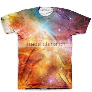 Men's and Women's All-over Galaxy Sublimation Print T-shirt thumbnail-1