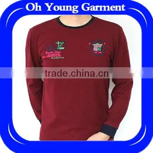 Brand-new Business Casual Magenta T-shirt For Men Design Trendy Aeropostale Long Sleeve T-shirt Top Quality Cheap Shirt Rib Fit thumbnail-1