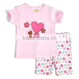 Short Sleeve t Shirt+short Pants Red Color Traditional Baby Girls Clothing Sets thumbnail-1