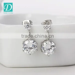 2016 New Fashion Platinum Plated Zircon Luxury Long Drop Earrings Jewelry thumbnail-2