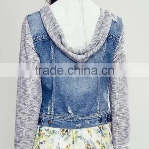 Runwaylover EY1062C Custom Spring Coats and Jackets Woman Wholesale Denim Jackets thumbnail-2