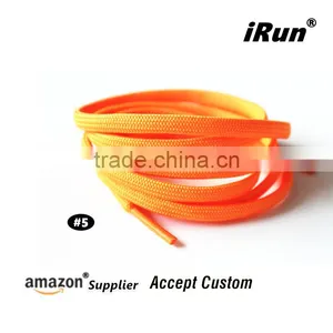 Flat Colored Shoelaces 6mm Plain Flat Tubular Blue Bootlaces All Sizes - Amazon Supplier Provide Free UPC Barcode Service thumbnail-2