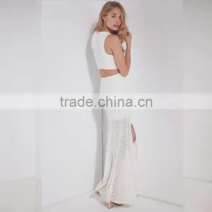 Luxury Long Maxi Lace Dress Fancy Frog Women Dresses With Slit thumbnail-4