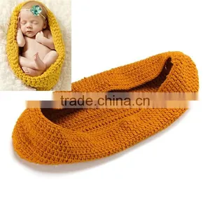 Baby Swaddle Cocoon Baby Sleeping Bag Knitted Baby Hat Photo Prop thumbnail-2