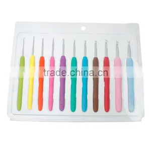 Hot Fashion Custom Logo Accepted 11PCs Aluminum TPR Crochet Hooks Set thumbnail-3