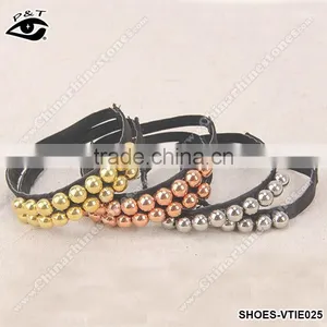 3 Colors Elastic Shoelace With Metallic Beads Decoration Metallic Beads Shoe Straps thumbnail-1