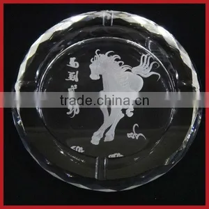 Round Crystal Ashtray,Engraved Crystal Ashtray For Business Gifts thumbnail-1