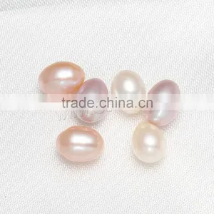 Raw Pearls Natural Half Drilled Pearl Cultured Freshwater 7-7.5mm Beads thumbnail-2